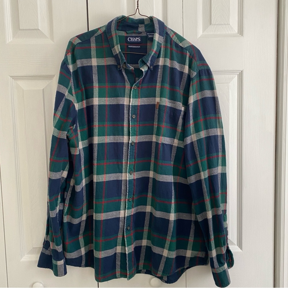 Ralph Lauren Chaps Performance Plaid Checked Button Down Shirt Size XXL - Picture 11 of 11